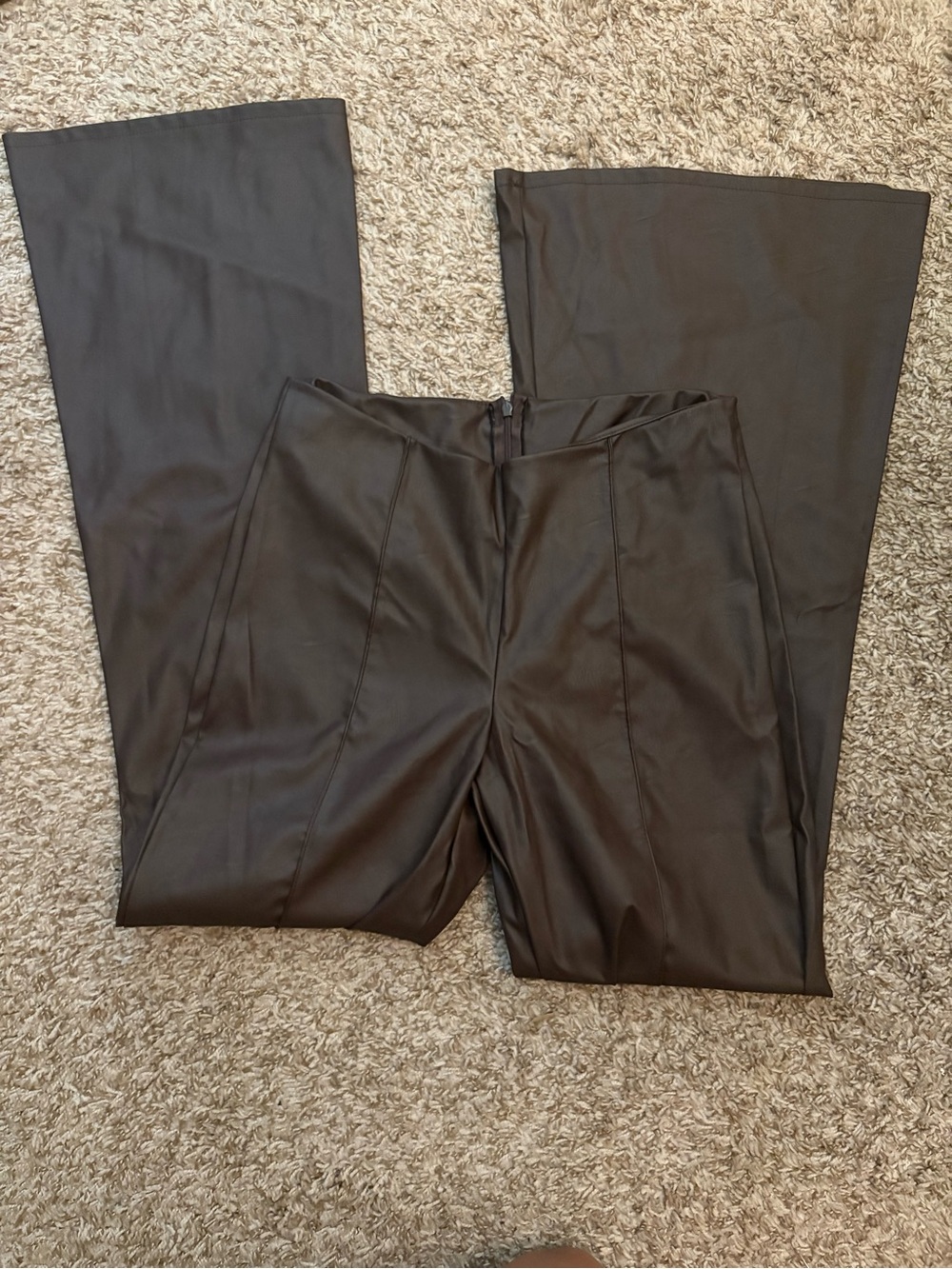 Windsor Brown Faux Leather Dress Pants
